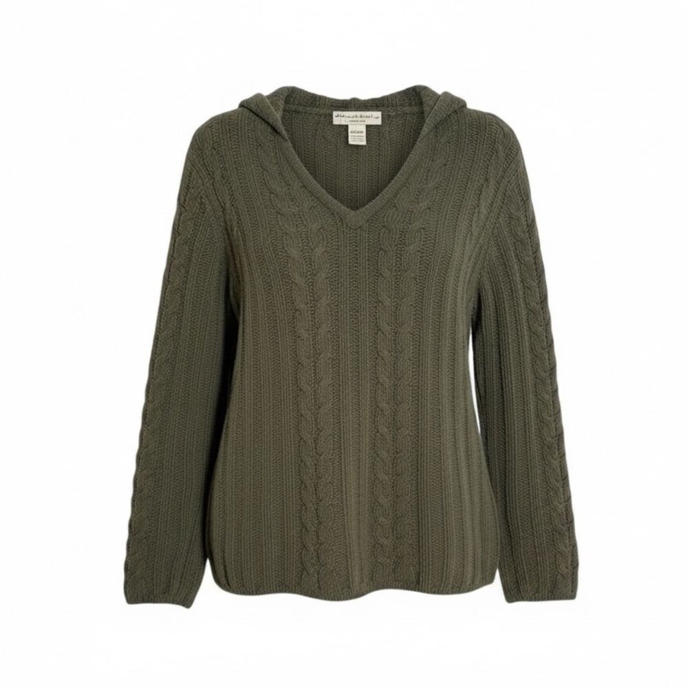 Colorado Clothing Luxury Knits Super Soft Pullover Hooded Sweater Green Medium